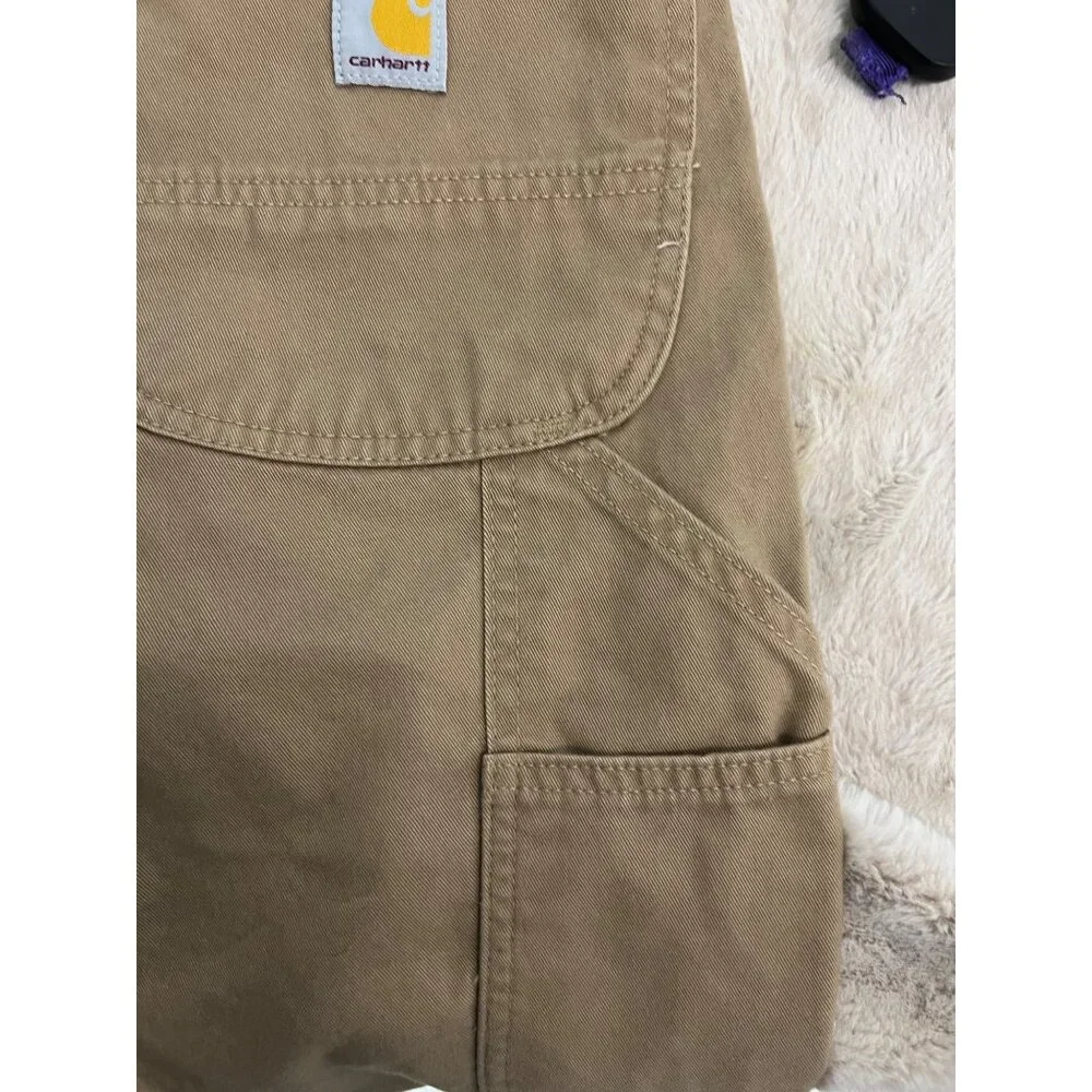 Carhartt Mens Relaxed Fit Twill Utility Work Pants 34x30 Durable Cotton Khaki Wi